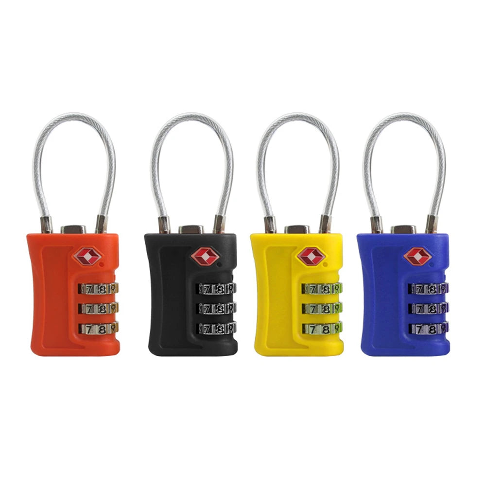 Gamme de cadenas TSA à code Valisora - coloris rouge, noir, jaune et bleu