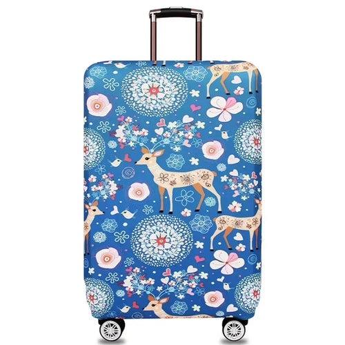 Housse de valise Valisora motif Cerf sur fond blanc