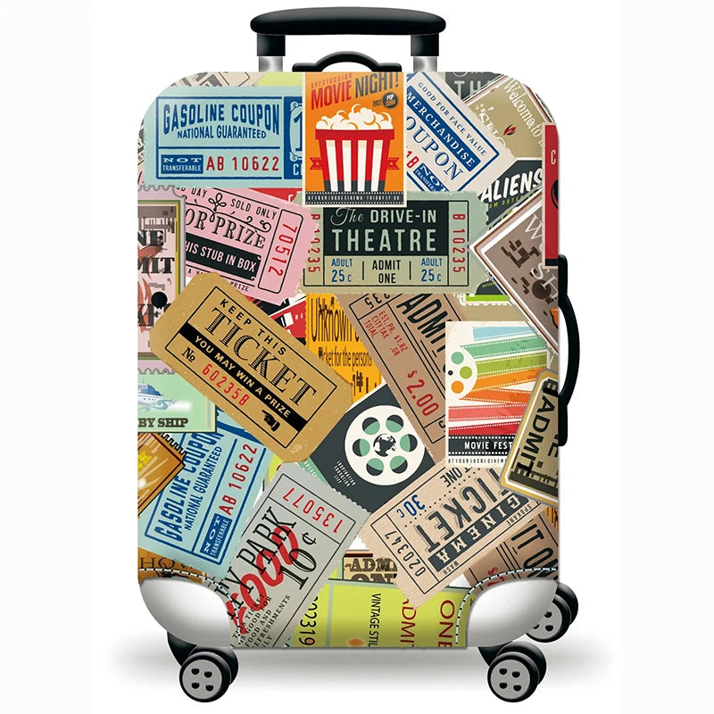 Housse de valise extensible motif Tickets Vintage - Valisora