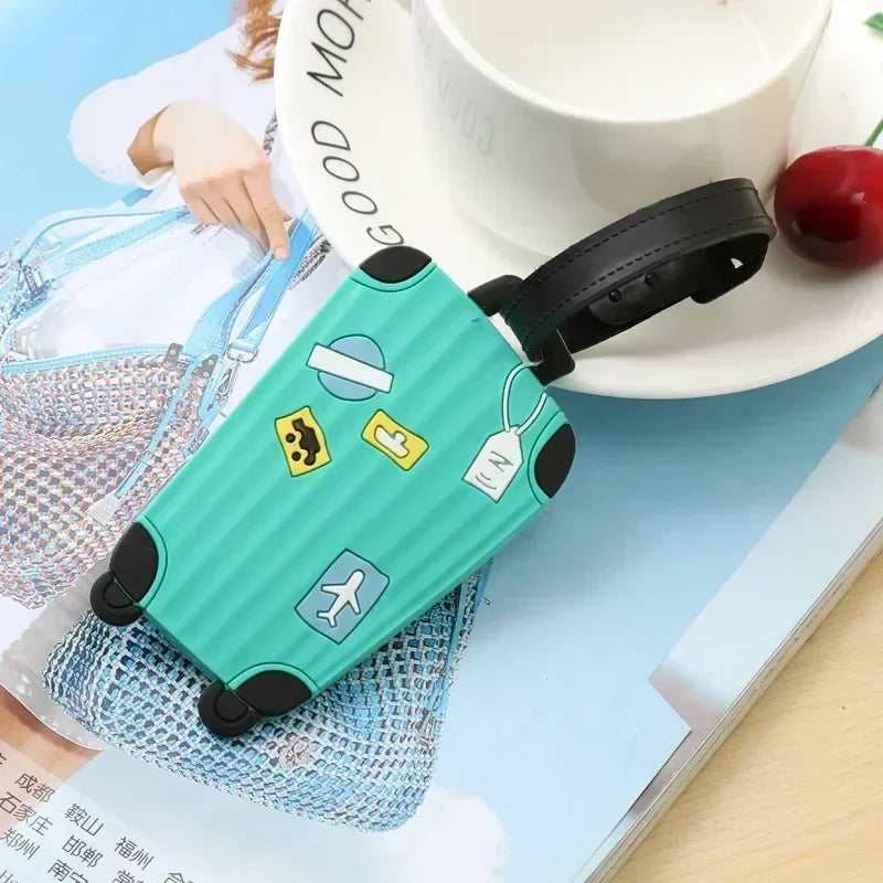 Étiquette de Bagage Silicone - Motifs Voyage au Choix