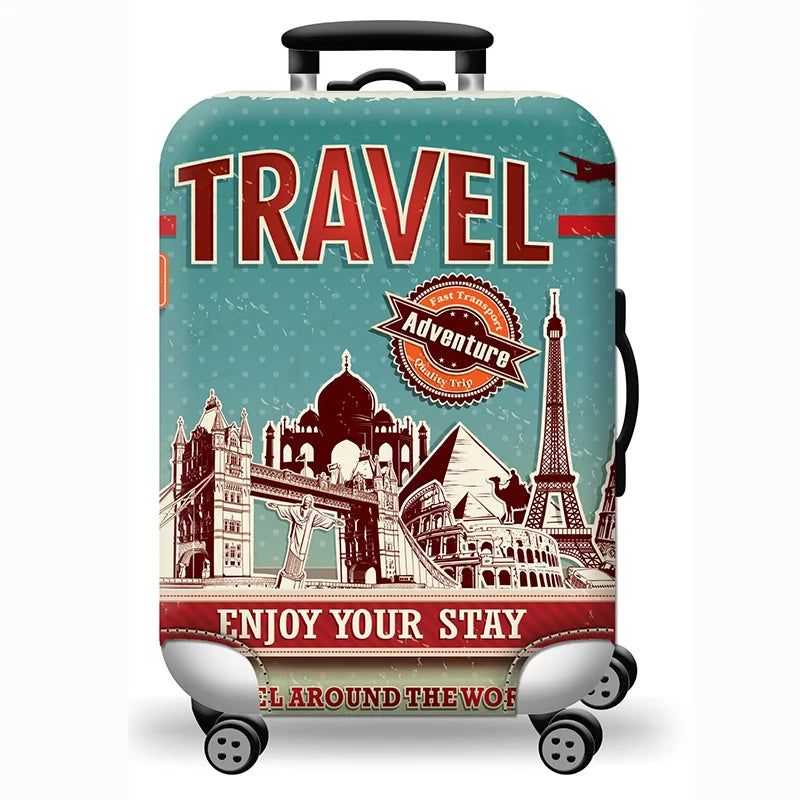 Housse de valise extensible motif Aventure Vintage - Valisora