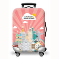 Housse de valise extensible motif Tour du Monde - Valisora