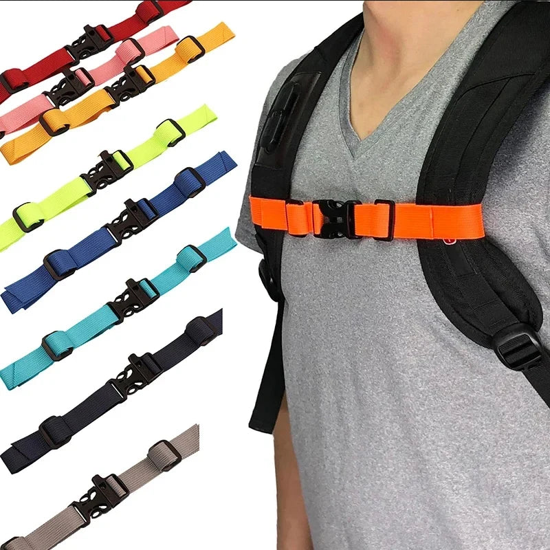 Sangle de poitrine réglable pour sac à dos portée sur les bretelles, coloris orange