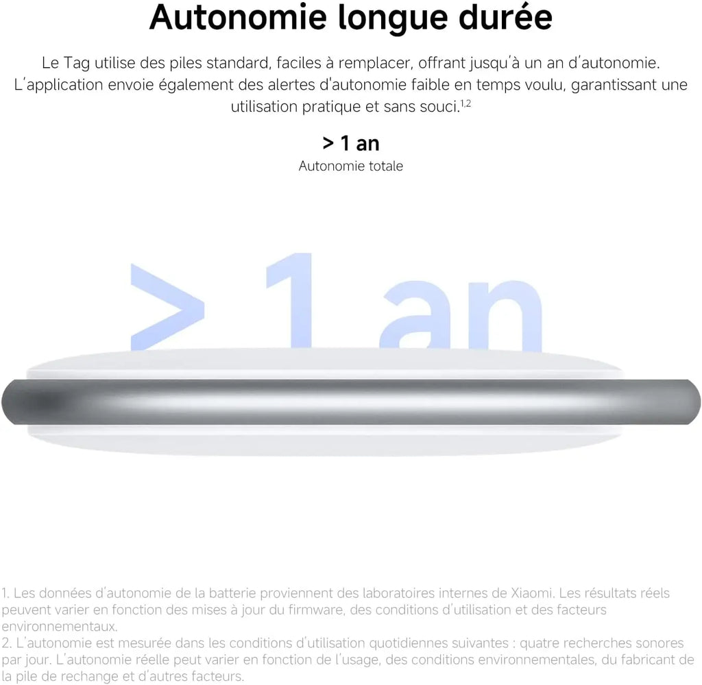 Xiaomi Tag - Traceur Bluetooth Compatible Apple Find My & Google Find Hub