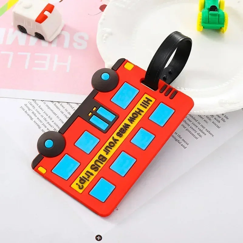 Étiquette de Bagage Silicone - Motifs Voyage au Choix