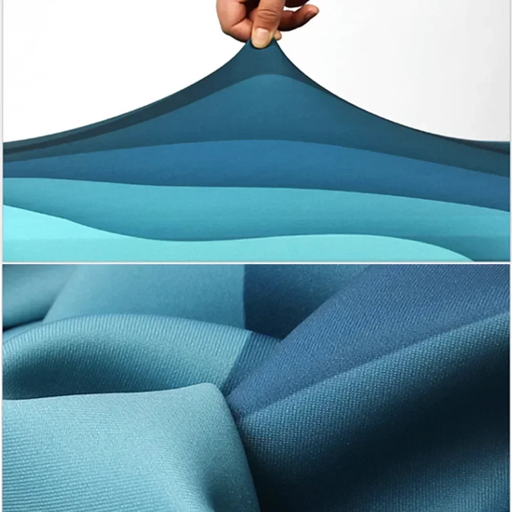 Housse de valise extensible avec motif lettre décorative dorée sur fond de vagues bleu turquoise – Valisora