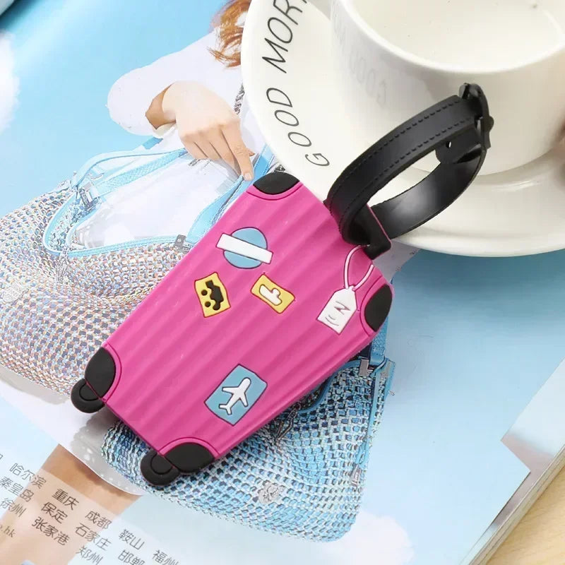 Étiquette de Bagage Silicone - Motifs Voyage au Choix