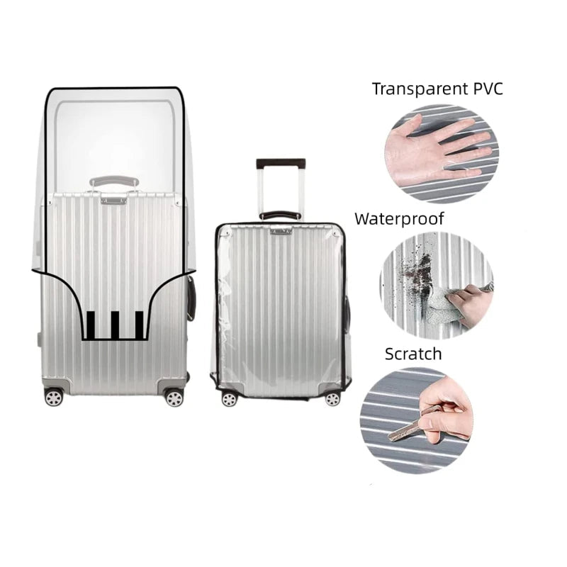 Housse de Valise Transparente PVC Imperméable et Anti-Rayures