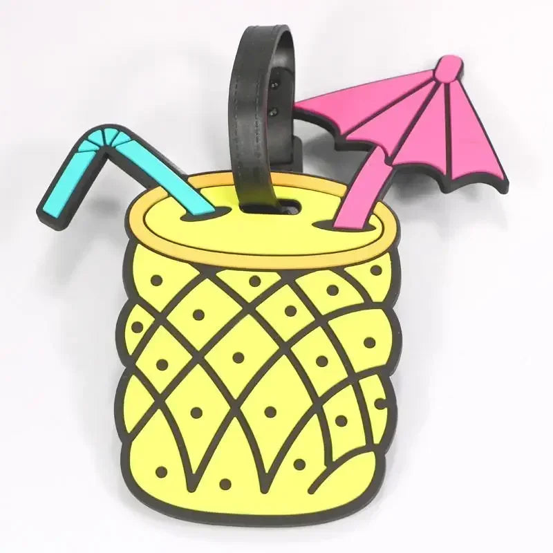 Étiquette de Bagage Silicone - Motifs Voyage au Choix