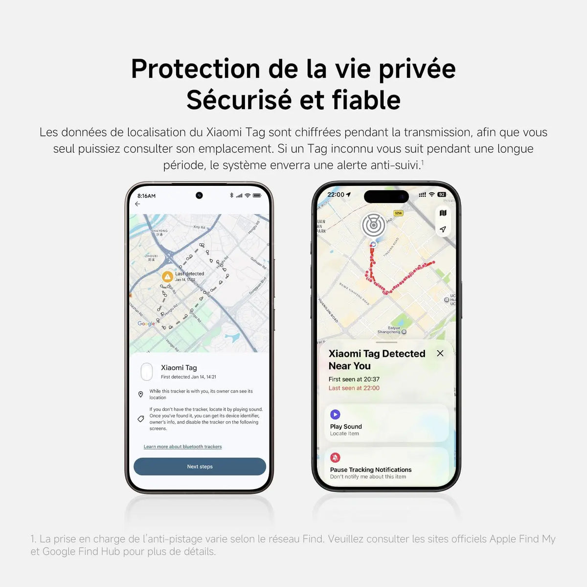 Xiaomi Tag - Traceur Bluetooth Compatible Apple Find My & Google Find Hub