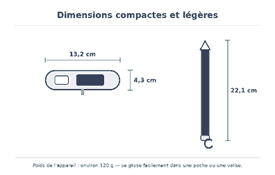 Dimensions compactes et légères de la balance à bagages