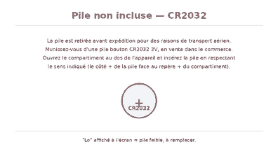 Pile CR2032 non incluse - instructions d'installation de la balance à bagages