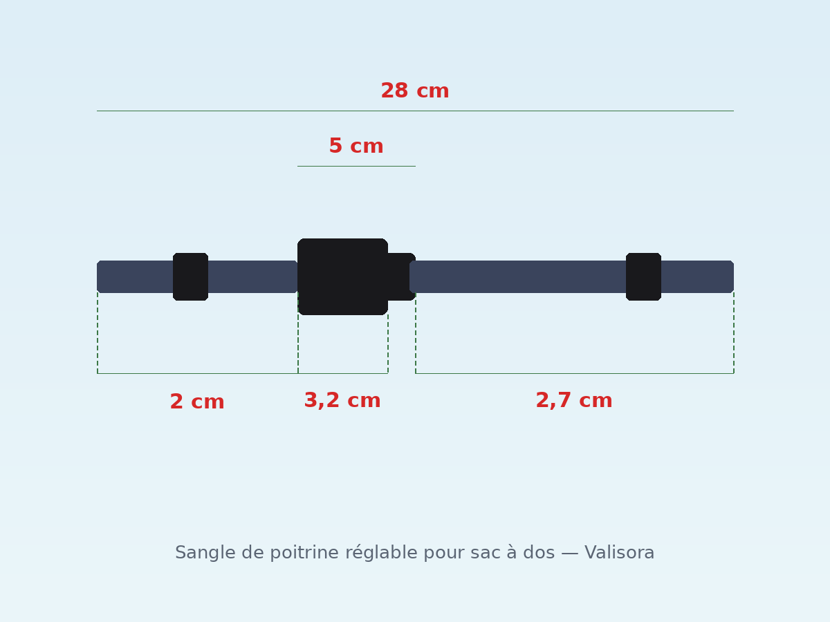 Sangle de Poitrine Réglable pour Sac à Dos – Harnais Stabilisateur Outdoor
